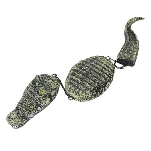 Cuifati Schwimmender Alligatorköder Lebensechter Krokodilkopf 32,9in Realistischer Gefälschter Pool Schwimmer mit Premium -Plastikmaterial für Outdoor -Teichgarten Rasendekoration von Cuifati