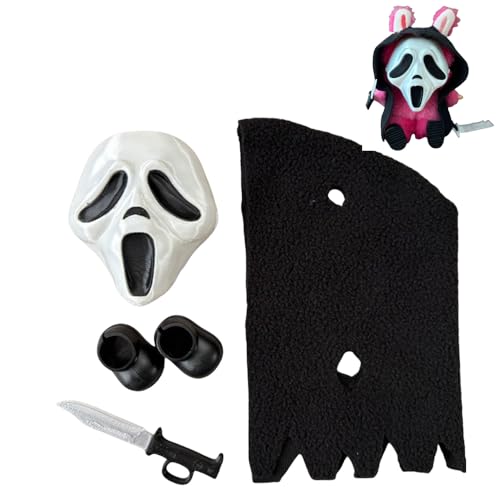 Halloween Puppenkleidung für 17cm Puppen – Gruselige Maske Kostüm Set, Süßes Outfit & Accessoires für Halloween Party Verkleidung (Schwarz) von Culcenor