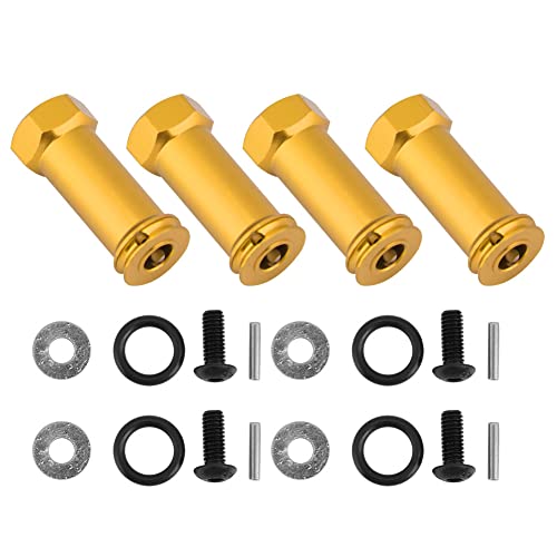 Culnflun 12mm Rad Hub Hub Extension Adapter Combiner Aluminiumlegierung Upgrade für Schrägstrich 4x4 1/10 LKW rot Gold Titan Silber (12MM*30MM SLA010Y Gold) von Culnflun