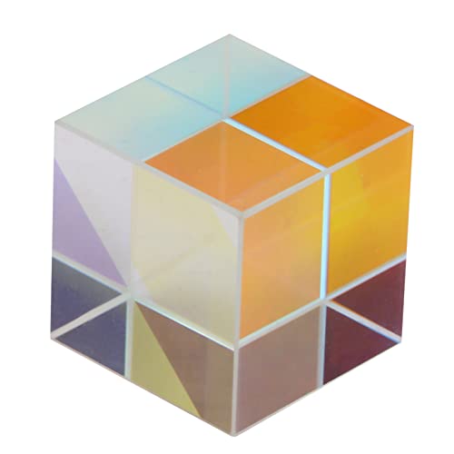 Culnflun 22mm optisches Glas X-Cube-Prismenspektrum-Dispersion Prisma für Physikausbildung, Fotografie Requisiten Dekorative Beleuchtung mit schützender Speicherbox (2 * 2 * 2 cm) von Culnflun