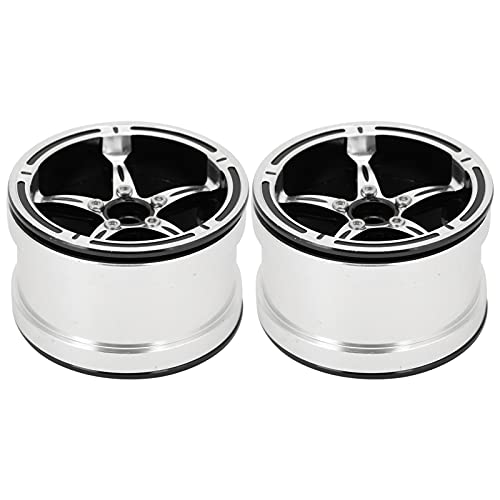 Culnflun Aluminum Alloy Beadlock Wheel Rims Wear Resistant for Axial SCX10 RR10 4 RC Crawler Car (Black) von Culnflun