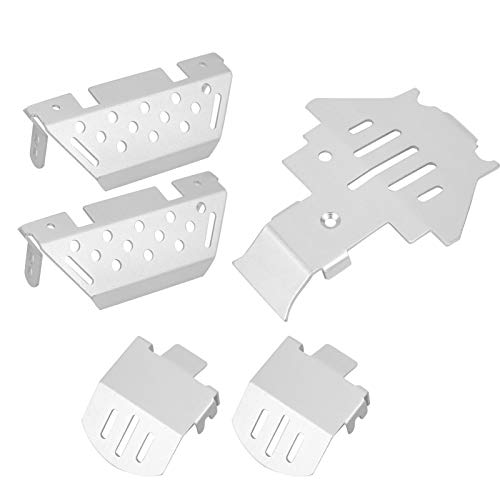 Culnflun Chassis -Rüstung, 5PCS -Schutzplatte Aluminiumlegierung Guard, für 4 RC -Auto Silber Haltbarkeit Leichtes Einfach installieren von Culnflun
