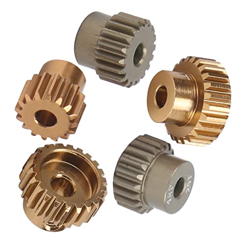 Culnflun RC -Auto 48p Motorgetriebe, 5pcs 7075 Aluminiumlegierung 48p -Ritzelrad, Motorgetriebe Kit für 1/10 RC -Auto (16T -24t) von Culnflun