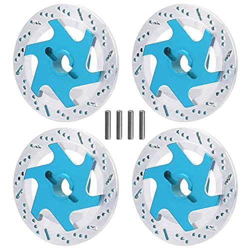 Culnflun RC Brake Disc, 4pcs Aluminum Alloy CNC Simulated Brake Disc Accessories Universal, Fit for 1:10 RC Car (Blue) von Culnflun