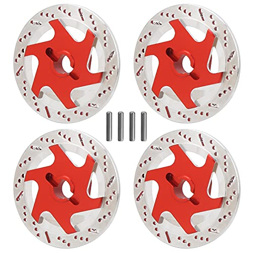 Culnflun RC Brake Disc, 4pcs Aluminum Alloy CNC Simulated Brake Disc Accessories Universal, Fit for 1:10 RC Car (Red) von Culnflun