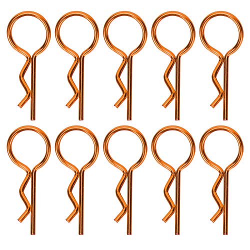 Culnflun RC Car Shell Clips, 10pcs 10,5 mm RC -Autosschalenclip Rshape Metall Body Clips Pins für 1/5 1/6 1/8 1/10 RC -Auto (Kupfer) von Culnflun