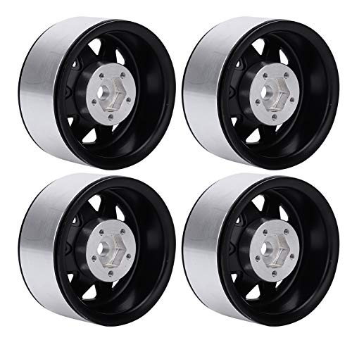 Culnflun RC Car Wheel Rims, 4pcs 1.9 Inch Aluminum Alloy Durability CNC Machined, for Axial SCX10 4 D90 90046 RC Vehicles (Black) von Culnflun