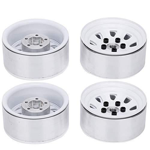 Culnflun RC Car Wheel Rims, 4pcs 1.9 Inch Aluminum Alloy Durability CNC Machined, for Axial SCX10 4 D90 90046 RC Vehicles (White) von Culnflun