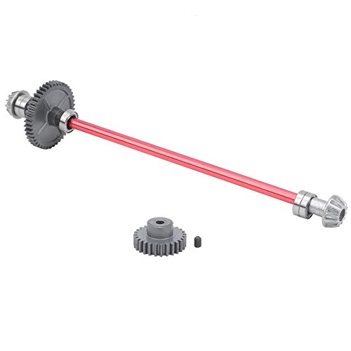 Culnflun RC Center Transmission Shaft Assembly, Motor Gear Metal Replacement Part, for WLtoys 144001 1:14 RC Car Optional 169mm (Red) von Culnflun