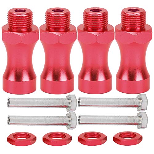 Culnflun RC Extension Wheel, 12pcs Aluminiumlegierrad -Rad Hub -Adapter -Kopplungs -Durabilität CNC bearbeitet, für 1/10 Off Road RC Model Car Truck (Red) von Culnflun