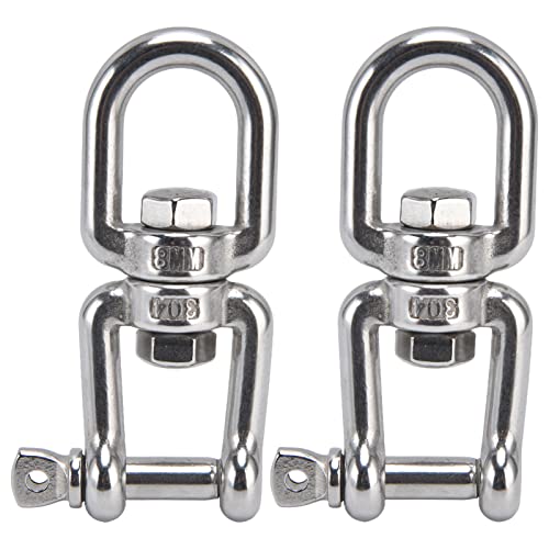 Culnflun Schwenkring, 2pcs doppelt geendete Schwenkaugenhaken 8mm 360 Grad 304 Edelstahl abtrennbare Kettenhütten für Hängemattenstuhlschwung Veranda Schwung Culnflun Schwenkring, 2pcs doppelt geendete Schwenkaugenhaken 8mm 360 Grad 304 Edelstahl abtrennbare Kettenhütten für Hängemattenstuhlschwung Veranda Schwung von Culnflun