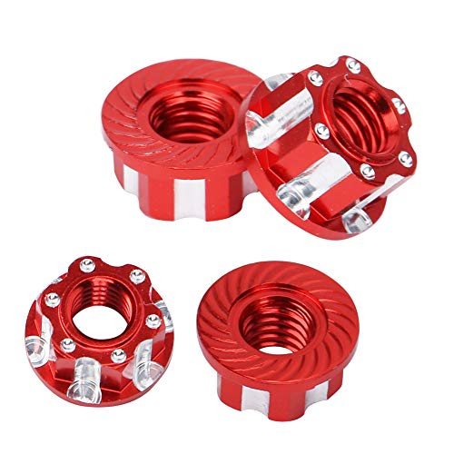 Culnflun hexagonale Nüsse, 4pcs M4 -Schnitzer Aluminiumlegierung Korrosionsbeständiges Haltbarkeit Praktisches Zubehör, für HSP D3 D4 1/10 RC -Auto (Red) von Culnflun