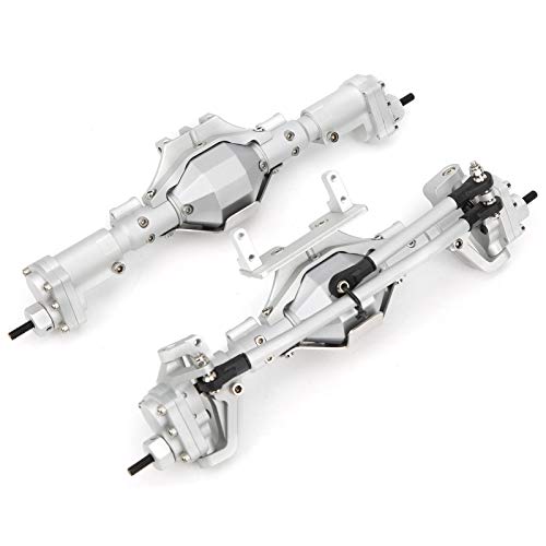 Culnflun vordere Hinterachse, Upgrade -Teile Aluminiumlegierungsgehäuse Stahlantriebswelle für SCX10 II 90046 90047 1/10 AXIAL RC CAR Modelle (Silber) von Culnflun