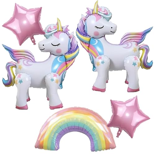 5 Stück Einhorn Folienballon, 3D Aluminiumfolie Folienballon Einhorn, Karikatur Einhorn Ballon Dekoration, Perfekt für Kinder, Mädchen, Einhornliebhaber Kindergeburtstage 5 Stück Einhorn Folienballon, 3D Aluminiumfolie Folienballon Einhorn, Karikatur Einhorn Ballon Dekoration, Perfekt für Kinder, Mädchen, Einhornliebhaber Kindergeburtstage von Cumnvulnt