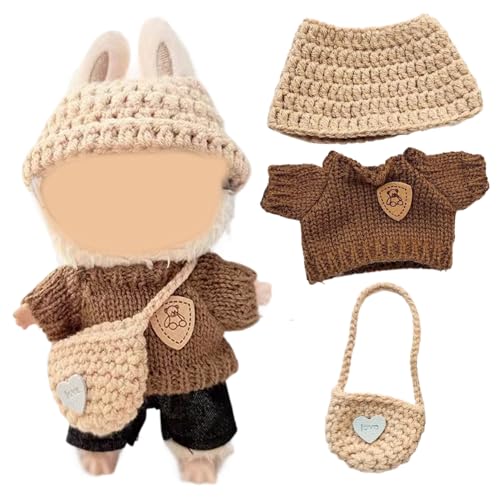 Puppenkleidung, gemütlicher Strickpullover für Plüschpuppen, weich, warmes Puppenzubehör, niedliches Winter-Outfit für 17,6 cm, für Mädchen und Kinder zum Geburtstag (keine Puppe) von Cumnvulnt