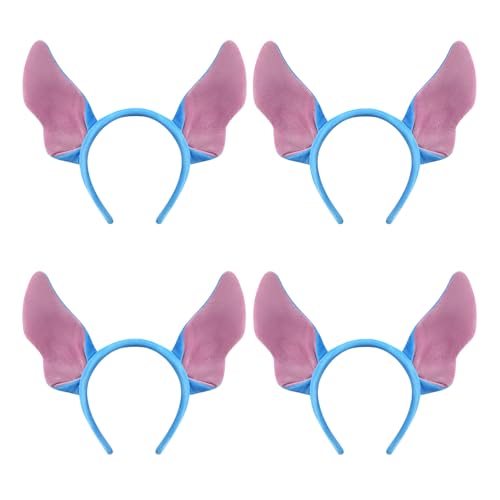 Cumwoen 4 x biegbare blaue Ohren-Haarbänder für Damen, Plüschohren, Kostüm, Kopfbedeckung, Cosplay, Party, Verkleidungszubehör Cumwoen 4 x biegbare blaue Ohren-Haarbänder für Damen, Plüschohren, Kostüm, Kopfbedeckung, Cosplay, Party, Verkleidungszubehör von Cumwoen