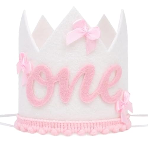 1. Geburtstag Krone für Baby Mädchen, niedlicher 1. Geburtstag Hut mit Schleifen-Design, verstellbare Foto-Requisite Hut für Mädchen Baby Party Supplies 1. Geburtstag Krone für Baby Mädchen, niedlicher 1. Geburtstag Hut mit Schleifen-Design, verstellbare Foto-Requisite Hut für Mädchen Baby Party Supplies von Cunegra