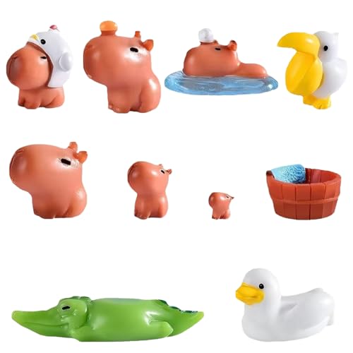 10 Stück Mini-Capybara-Figuren aus Kunstharz, niedliche kleine Harz-Tiere für Kuchen, Basteln, Garten, Landschaft, Puppenhaus, Topfpflanzen, Dekorationen 10 Stück Mini-Capybara-Figuren aus Kunstharz, niedliche kleine Harz-Tiere für Kuchen, Basteln, Garten, Landschaft, Puppenhaus, Topfpflanzen, Dekorationen von Cunegra