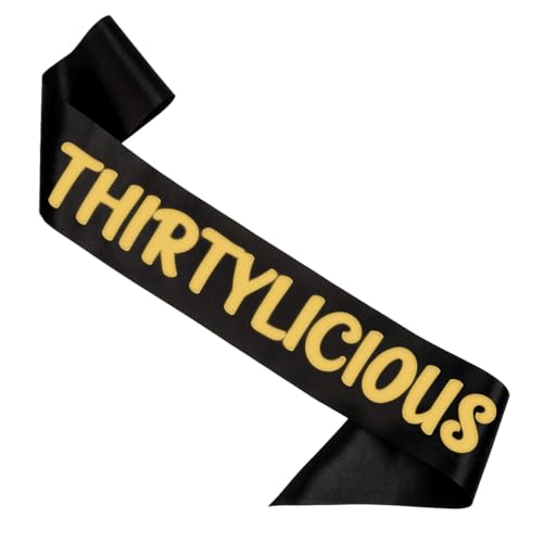 30. Geburtstag Schärpe für Frauen, Thirtylicious 30. Geburtstag Schärpe, Geburtstagsgeschenke, 30. Schärpe für Mädchen, Damen, Schwarz / Gold 30. Geburtstag Schärpe für Frauen, Thirtylicious 30. Geburtstag Schärpe, Geburtstagsgeschenke, 30. Schärpe für Mädchen, Damen, Schwarz / Gold von Cunegra
