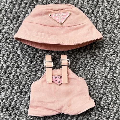 Mini-Outfit für Labubu, handgefertigtes Häkelset für 17 cm große Puppe, schöne Kleidung mit offenem Hut und Overall, Rosa Mini-Outfit für Labubu, handgefertigtes Häkelset für 17 cm große Puppe, schöne Kleidung mit offenem Hut und Overall, Rosa von Cunegra