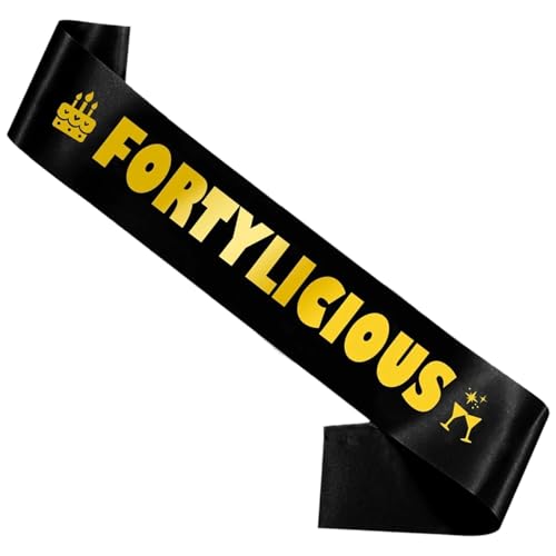 Schärpe zum 40. Geburtstag, Dekoration für Frauen, Geburtstagsparty-Zubehör, Fortiful Satin-Schärpe, Geschenkzubehör für Mädchen, Damen, 40. Geburtstag, Party-Dekoration Schärpe zum 40. Geburtstag, Dekoration für Frauen, Geburtstagsparty-Zubehör, Fortiful Satin-Schärpe, Geschenkzubehör für Mädchen, Damen, 40. Geburtstag, Party-Dekoration von Cunegra