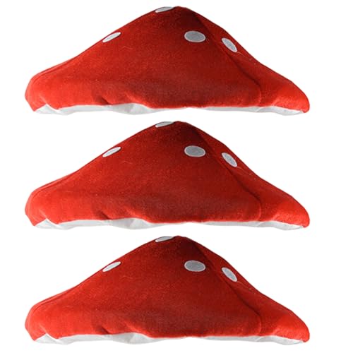 Cunlvyyds 3pcs Pilzhut, 16 Zoll Plüsch Cartoon lustige Hüte, verrückte Hüte für Kinder Kostüm Cosplay Accessoire, Pilzkostüm von Cunlvyyds