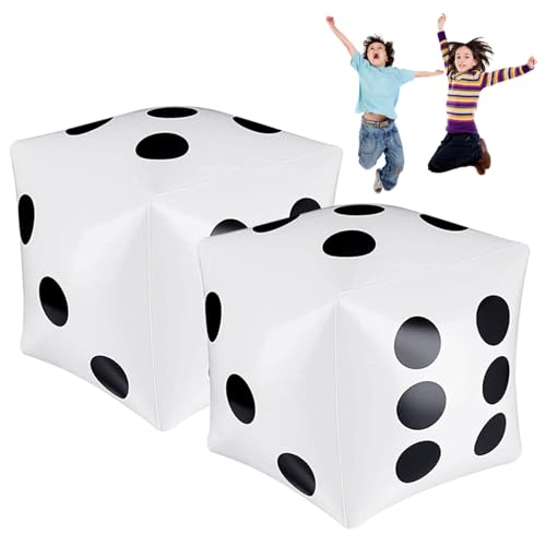 Cunlvyyds Aufblasbare Würfel 2pcs 11, 8x11, 8 Zoll Big Dice PVC Große Blow -Up für Innenpool -Party -Party -Spielen in Innenräumen von Cunlvyyds