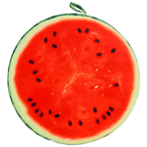 Cunlvyyds Bodenkissen für Kinder, 13 '' runde Wassermelonkissen Obstsitzpolster Dekorative Obstplüschmaschine Waschbar für Zuhause, Sofa, Schlafzimmer, Wohnzimmerboden Boden von Cunlvyyds