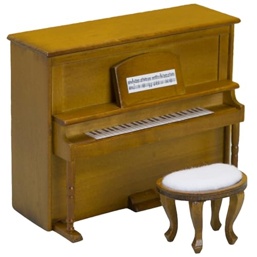 Cunlvyyds Dollhouse Klavier, 1 12 Mini Klavier mit Stuhlsimulation Holzpuppenhaus mit Stuhlmöbeln Foto Requisite Accessoires hell Brownpiano Cunlvyyds Dollhouse Klavier, 1 12 Mini Klavier mit Stuhlsimulation Holzpuppenhaus mit Stuhlmöbeln Foto Requisite Accessoires hell Brownpiano von Cunlvyyds