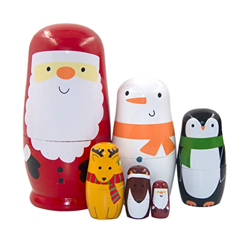 Cunlvyyds Hölzerne russische nistpuppen Santa Claus Penguin elk Snowman stapeln duge Set Weihnachten Spielzeug 6PCs, hölzerne russische Puppe Cunlvyyds Hölzerne russische nistpuppen Santa Claus Penguin elk Snowman stapeln duge Set Weihnachten Spielzeug 6PCs, hölzerne russische Puppe von Cunlvyyds