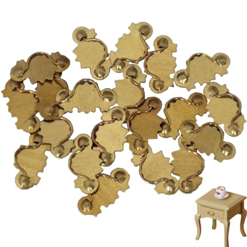 Cunlvyyds Mini -Schublade Zieh 20 Prozent 1:12 Puppenhaus Mini Schubladenknöpfe Metall Goldener Kleiner Knöpfe Miniaturgrenze für Schranktischständer für Puppenhauszubehör von Cunlvyyds
