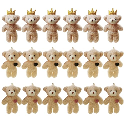 Cunlvyyds Mini gefüllte Plüschbären, Mini -Bärenspielzeug 18pcs 4, 7 Zoll winzige Bären DULL MULK Weiche kleine Bären -Ornament Plüschgefüllte Tiere für Schlüsselbund DIY Craft Party Gunst. Cunlvyyds Mini gefüllte Plüschbären, Mini -Bärenspielzeug 18pcs 4, 7 Zoll winzige Bären DULL MULK Weiche kleine Bären -Ornament Plüschgefüllte Tiere für Schlüsselbund DIY Craft Party Gunst. von Cunlvyyds