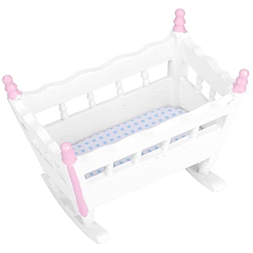 Cunlvyyds Puppenhaus Mini -Babybett, Simulation Miniaturmöbel Baby Bett Spielhaus Spielzeugverzierung für 1/12 Puppenhaus Accessoires, Puppenbett Cunlvyyds Puppenhaus Mini -Babybett, Simulation Miniaturmöbel Baby Bett Spielhaus Spielzeugverzierung für 1/12 Puppenhaus Accessoires, Puppenbett von Cunlvyyds