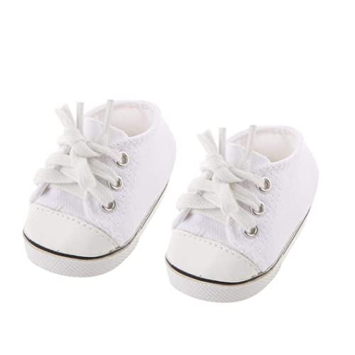 Cunlvyyds Puppenschuhe, weiß, lässige Skateboardschuhe, Schuhe für 18-Zoll-Puppen, Kindergeschenk, Spielzeug, 18-Zoll-American-Girl-Puppenschuhe (weiß). von Cunlvyyds