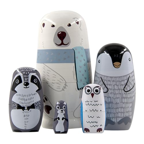 Cunlvyyds Russische Puppen, 5pcs Holzstapel-Nistpuppen, 5-stufige süße Bildung traditioneller Russisch für Wohnkultur für Kinder Erwachsene Cunlvyyds Russische Puppen, 5pcs Holzstapel-Nistpuppen, 5-stufige süße Bildung traditioneller Russisch für Wohnkultur für Kinder Erwachsene von Cunlvyyds