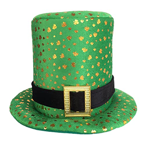 Cunlvyyds St. Patricks Day Hut Green Shamrock Top Hat Kobold für St. Patrick's Day Kostümzubehör, Patrick's Green Cunlvyyds St. Patricks Day Hut Green Shamrock Top Hat Kobold für St. Patrick's Day Kostümzubehör, Patrick's Green von Cunlvyyds