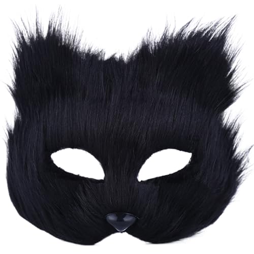 Cunlvyyds Therian Maske, Halbgesichtsfuchsmaske, atmungsaktives Tier für erwachsene Kinder, weiches glattes Cosplay pelziger Kostüm für Maskerade Party Ostern Schwarz Therian Cunlvyyds Therian Maske, Halbgesichtsfuchsmaske, atmungsaktives Tier für erwachsene Kinder, weiches glattes Cosplay pelziger Kostüm für Maskerade Party Ostern Schwarz Therian von Cunlvyyds