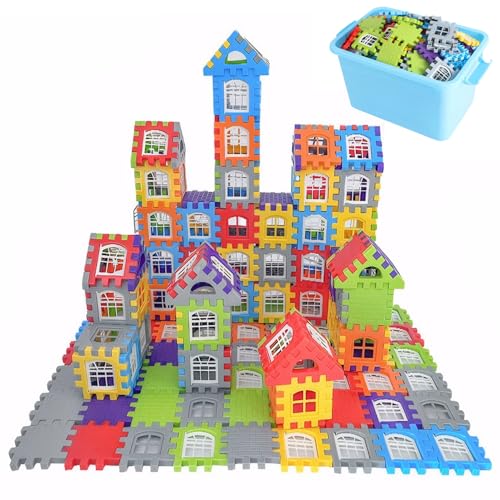 Cunlvyyds Waffelblöcke für Kinder 3+, 210pcs sichere Plastikbaumbausteine, pädagogischer Regenbogen, lustige Wiederverwendbare Spielzeuggebäude -Sets mit Aufbewahrungsbagblocks Cunlvyyds Waffelblöcke für Kinder 3+, 210pcs sichere Plastikbaumbausteine, pädagogischer Regenbogen, lustige Wiederverwendbare Spielzeuggebäude -Sets mit Aufbewahrungsbagblocks von Cunlvyyds