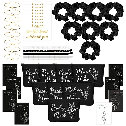 Cunno Brautjungfern-Antragsgeschenke, Hochzeitsgeschenk, Trauzeugin, Hochzeitsgeschenk, Hochzeitsgeschenk, Brautparty, Kosmetiktasche, Make-up-Tasche, Haargummis, Haarbänder, Einladungskarte für Cunno Brautjungfern-Antragsgeschenke, Hochzeitsgeschenk, Trauzeugin, Hochzeitsgeschenk, Hochzeitsgeschenk, Brautparty, Kosmetiktasche, Make-up-Tasche, Haargummis, Haarbänder, Einladungskarte für von Cunno