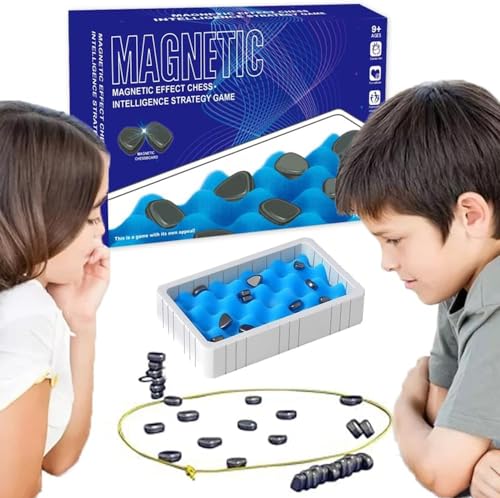Cunsieun Magnetisches Kinderschachspielzeug,Magnetisches Schachspiel mit Spielseil,Magnetspiel Spiel,Magnetic Schachspiel,Puzzle Checkers Spiel Tragbares Schachbrett Für Familientreffen Und Camping B von Cunsieun