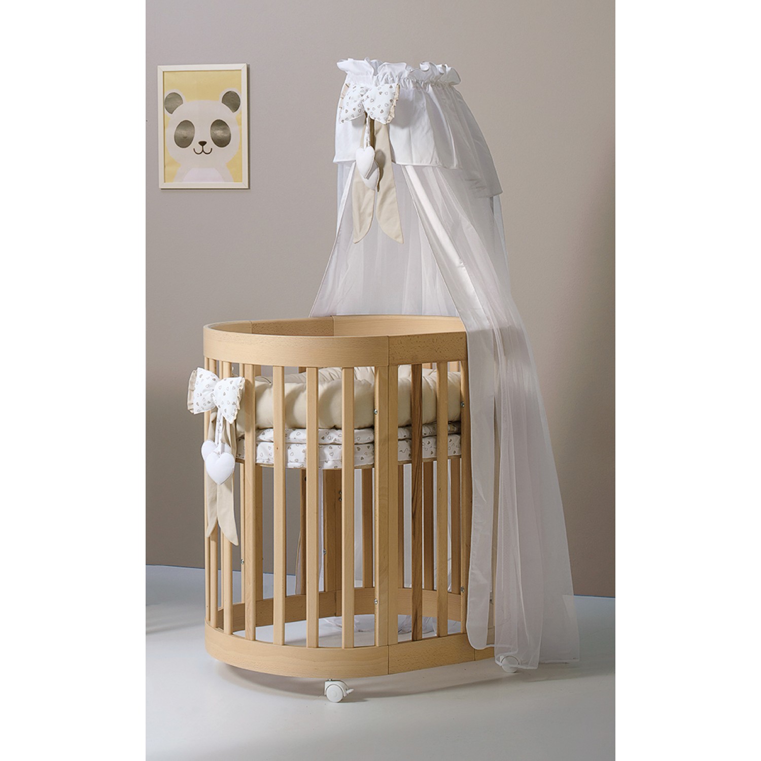 Culla Trasformabile in Lettino Co-Sleep Montessori Cuoricini Leonardo Naturale von Cuoricini