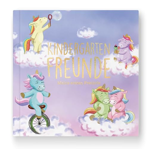 Cupcakes & Kisses Kindergarten Freundebuch Einhörner – Erinnerungsalbum für Kinder – für 28 Freunde – Freundschaftsbuch mit Fragen & Platz für Fotos – Kita, Vorschule, Kindergarten von Cupcakes & Kisses