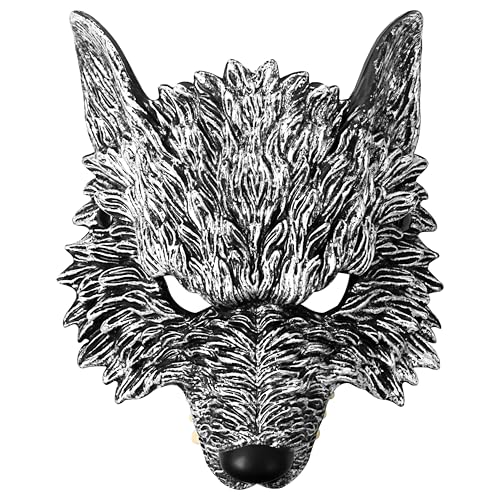 Cupimatch Masken 3D Werwolfmaske Maskerade: Steampunk Halbgesichts Tiermaske Cosplay Party Ballmaske für Erwachsene Männer Frauen Silber Cupimatch Masken 3D Werwolfmaske Maskerade: Steampunk Halbgesichts Tiermaske Cosplay Party Ballmaske für Erwachsene Männer Frauen Silber von Cupimatch