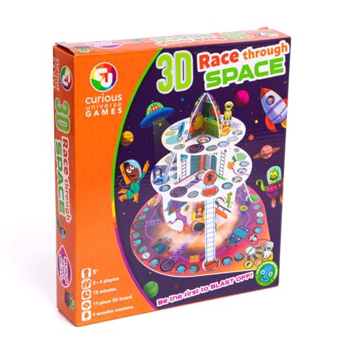Curious Universe Spiele | Brettspiel „3D-Rennen durchs Weltall“ | 2 bis 4 Spieler | Ab 5 Jahren Curious Universe Spiele | Brettspiel „3D-Rennen durchs Weltall“ | 2 bis 4 Spieler | Ab 5 Jahren von Curious Universe
