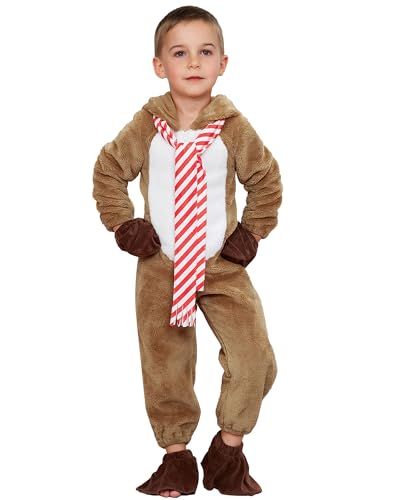 Cusghjbsg Lustiges Halloween-Tierkostüm für Kinder, Jungen, Mädchen, Hirsch, Rollenspiel, mit Kapuze, langärmelig, Strampler, Leopard, Cosplay-Kostüm, Jumpsuits (Schwarz, A, 5–6 Jahre) von Cusghjbsg