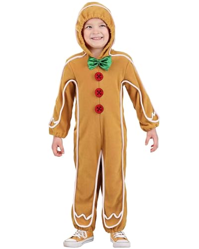 Cusghjbsg Weihnachtliches Cosplay-Kostüm für Herren und Damen, Lebkuchen-Kostüm, langärmelig, Reißverschluss, mit Kapuze, Overall für Erwachsene, Party, Rollenspiel, Loungewear, Ingwer B, 3–4 Jahre Cusghjbsg Weihnachtliches Cosplay-Kostüm für Herren und Damen, Lebkuchen-Kostüm, langärmelig, Reißverschluss, mit Kapuze, Overall für Erwachsene, Party, Rollenspiel, Loungewear, Ingwer B, 3–4 Jahre von Cusghjbsg
