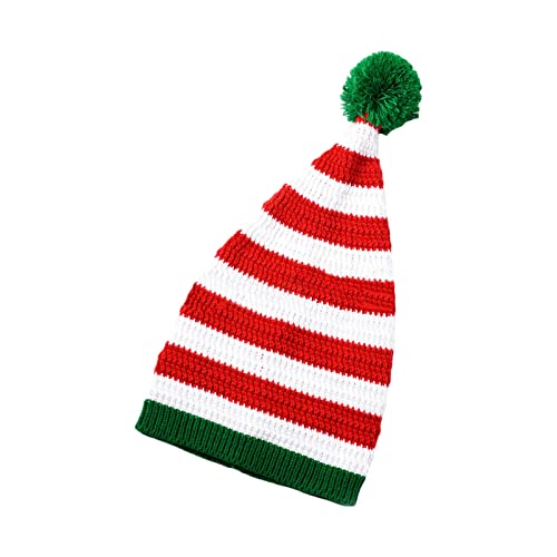 Cusghjbsg Weihnachtsmütze für Erwachsene, gestrickt, dekorativer Pelzball, Kontrastfarbe, gerippter Rand, Rot B, Erwachsene Cusghjbsg Weihnachtsmütze für Erwachsene, gestrickt, dekorativer Pelzball, Kontrastfarbe, gerippter Rand, Rot B, Erwachsene von Cusghjbsg
