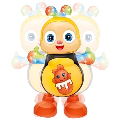Cushangty Elektrische tanzende Biene, tanzende Biene für Kinder | Elektrisches Spielzeug Tanzendes Bienenspielzeug - Interaktives Spielzeug, Cartoon-Biene mit Lichtern und Musik, Lernspielzeug für von Cushangty