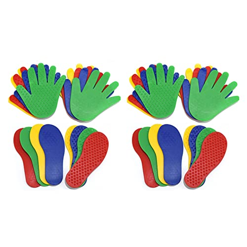 Cusstally 16 Paar Hände und Füße Spiel 4 Farbspielzeug für Kinder Spielmatte Sport Krafttraining Indoor Outdoor Spielzubehör für Kinder von Cusstally