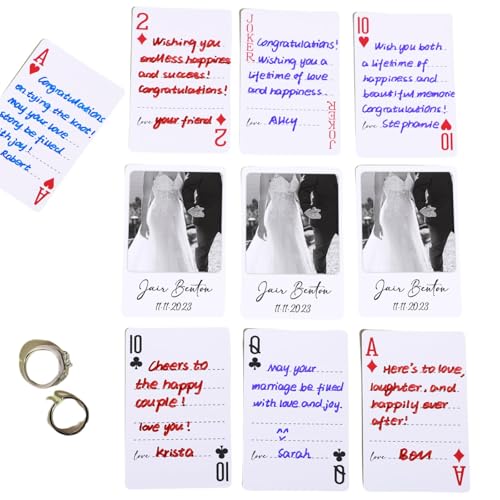 Personalisierte Hochzeitsspielkarten, Gästebuch-Alternative, benutzerdefinierte leere Spielkarten, für Gäste zum Schreiben von Nachrichten und Erstellen von Hochzeitserinnerungen Personalisierte Hochzeitsspielkarten, Gästebuch-Alternative, benutzerdefinierte leere Spielkarten, für Gäste zum Schreiben von Nachrichten und Erstellen von Hochzeitserinnerungen von Custom System
